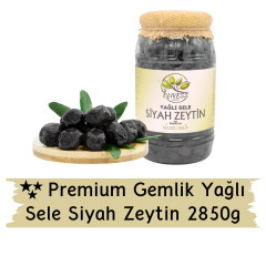 Gemlik Premium Yağlı Sele Siyah Zeytin 2,85 Kg