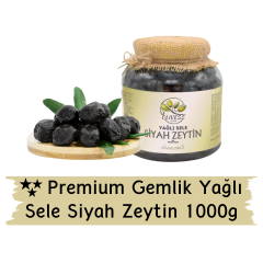 Gemlik Premium Yağlı Sele Siyah Zeytin 1 Kg