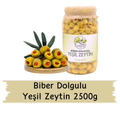 Biber Dolgulu Yeşil Zeytin 2,5 Kg