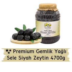 Gemlik Premium Yağlı Sele Siyah Zeytin 4,7 Kg